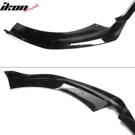 Fit 21-24 Kia K5 GT-Line Sedan PP 3PCS Front Bumper Lip Spoiler Gloss Black