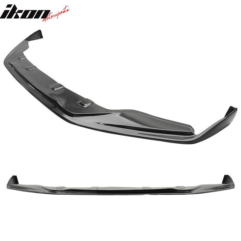 IKON MOTORSPORTS, Front Bumper Lip Compatible With 2013-2015 Lexus GS350 450 F Sport , Matte Carbon Fiber SK Style Front Lip Spoiler Wing Chin Splitter, 2014