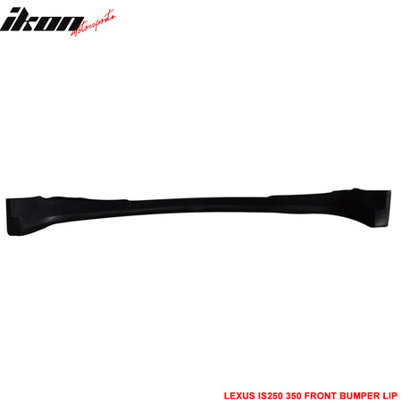 IKON MOTORSPORTS, Pre-Painted Front Bumper Lip Compatible With 2006-2008 Lexus IS250 IS350, VIP TYPE PU Front Lip Finisher Under Chin Spoiler Add On other color available, 2007