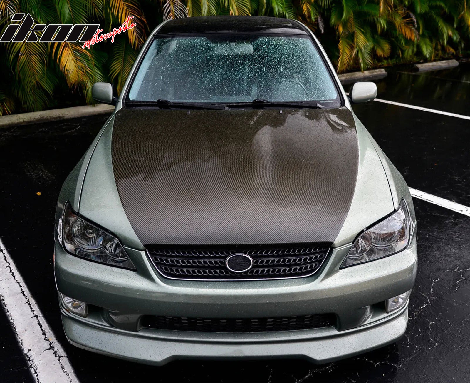 Front Bumper Lip Compatible With 2001-2005 Lexus IS300, GR Style Polyurethane (PU) Unpainted Black Guard Protection Finisher Under Chin Spoiler by IKON MOTORSPORTS, 2002 2003 2004