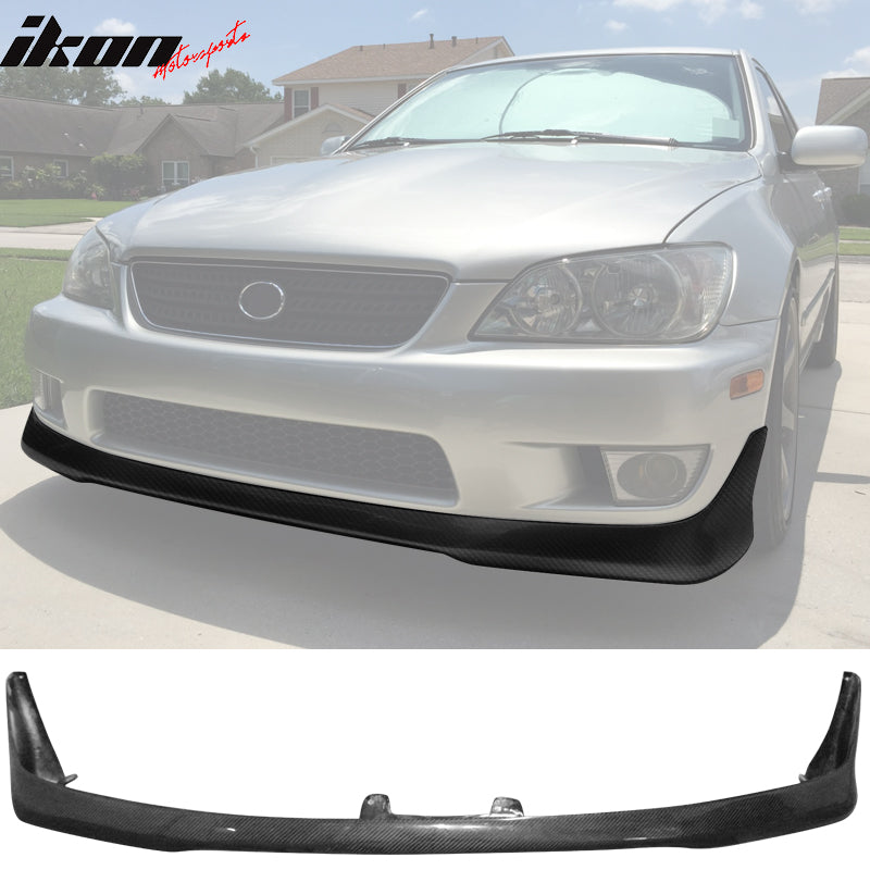 IKON MOTORSPORTS, Front Bumper Lip Compatible With 2001-2005 Lexus IS300 Sedan 4-Door, TRD Style PU Air Dam Chin Diffuser Front Bumper Splitter, 2002 2003 2004