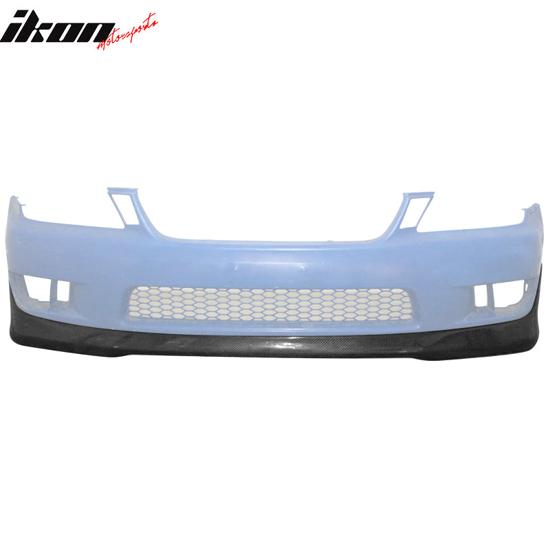 IKON MOTORSPORTS, Front Bumper Lip Compatible With 2001-2005 Lexus IS300 Sedan 4-Door, TRD Style PU Air Dam Chin Diffuser Front Bumper Splitter, 2002 2003 2004