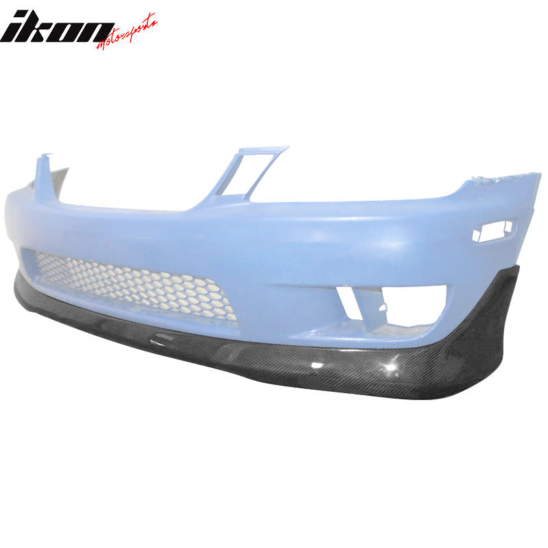 IKON MOTORSPORTS, Front Bumper Lip Compatible With 2001-2005 Lexus IS300 Sedan 4-Door, TRD Style PU Air Dam Chin Diffuser Front Bumper Splitter, 2002 2003 2004