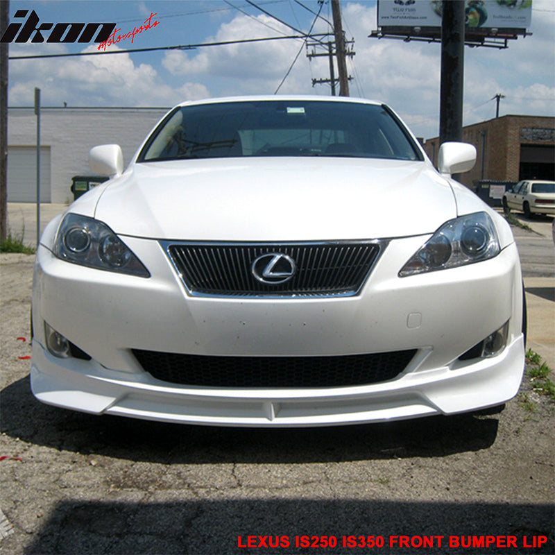 Front Bumper Lip Compatible With 2006-2008 LEXUS IS250 & IS350, Vip type PU Black Front Lip Spoiler Splitter by IKON MOTORSPORTS, 2007