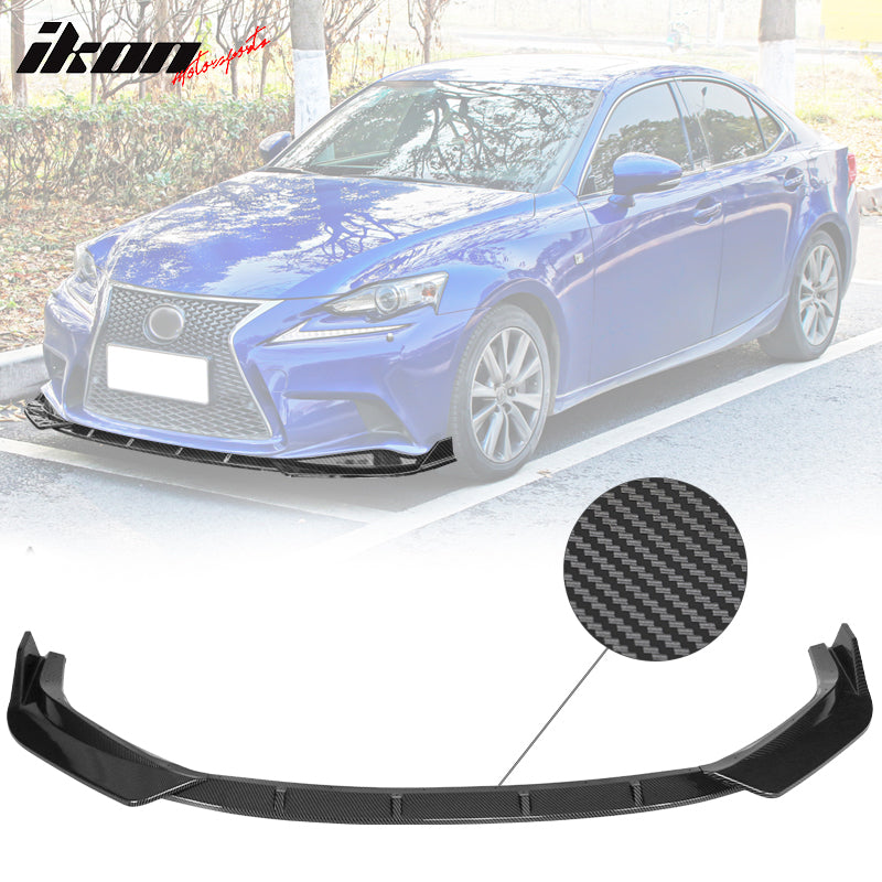 Fits 14-16 Lexus IS F Sport IKON Style 3PCS Front Bumper Lip BodyKit Matte Black