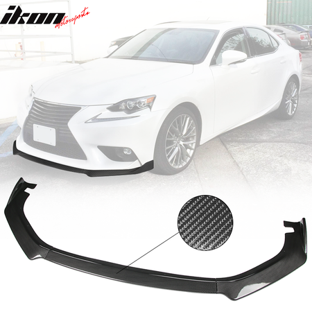 IKON MOTORSPORTS, Front Bumper Lip Compatible With 2014-2016 Lexus IS Base, Front Lip Under Air Chin Bodykit Spoiler Add On