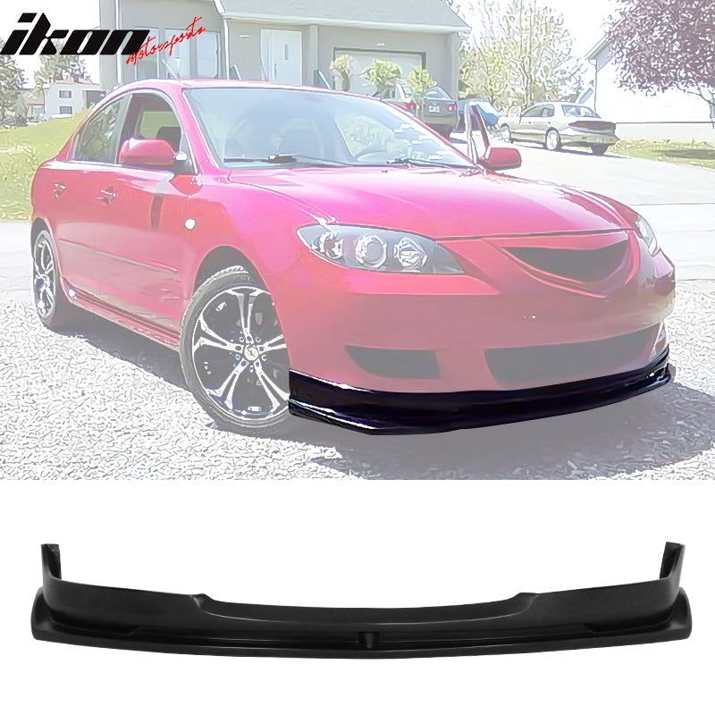 2004-2006 Mazda 3 Type I Unpainted Black Front Bumper Lip Splitter PU