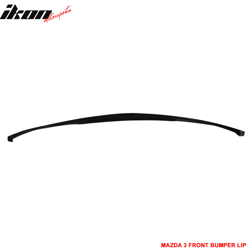 Fits 07-09 Mazda 3 Type-K Front Bumper Lip Spoiler Splitter Unpainted Black PU