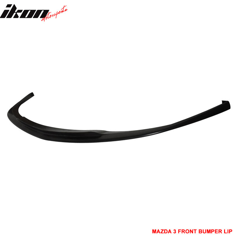 Fits 07-09 Mazda 3 Type-K Front Bumper Lip Spoiler Splitter Unpainted Black PU