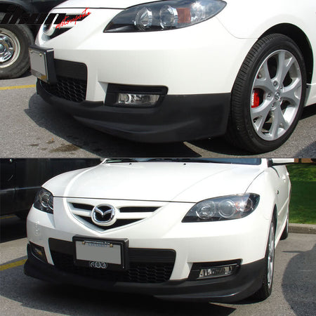 Fits 07-09 Mazda 3 Mazda3 4Dr Sedan S Model N1 Style Front Bumper Lip Spoiler-PU