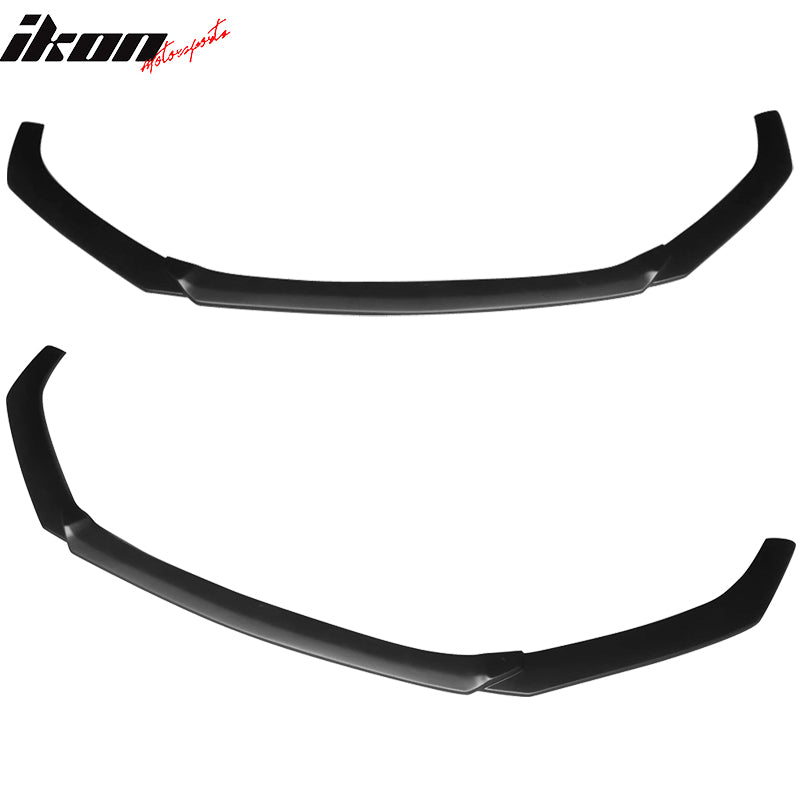 IKON MOTORSPORTS, Front Bumper Lip Compatible With 2014-2017 Mazda 3, V1 Style PP Painted Air Dam Chin Diffuser Lip, 2015 2016