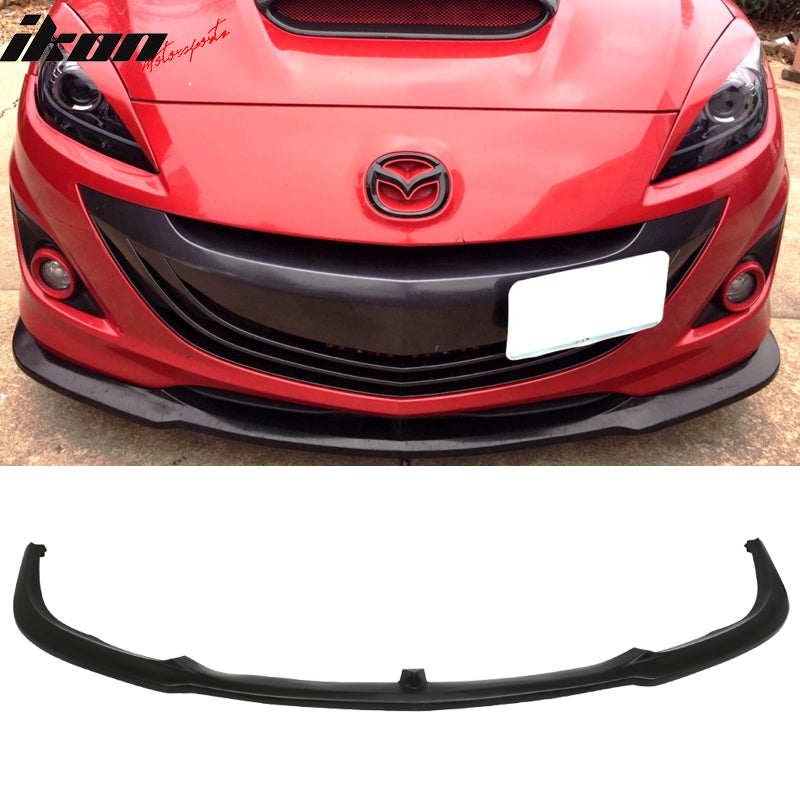 2010-2013 Mazda 3 Sport Style Unpainted Black Front Bumper Lip PU