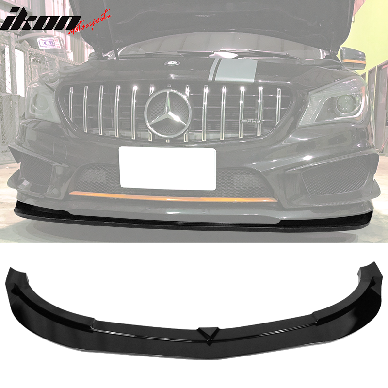 2014-2016 Benz C117 CLA Class Revo Style Gloss Black Front Bumper Lip