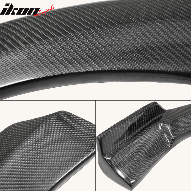 IKON MOTORSPORTS, Front Splitters Compatible With 2013-2016 Mercedes-Benz W117 CLA Class Sedan , Matte Carbon Fiber PIE Style Front Bumper Lip Chin Spoiler Wing 2PC, 2014 2015