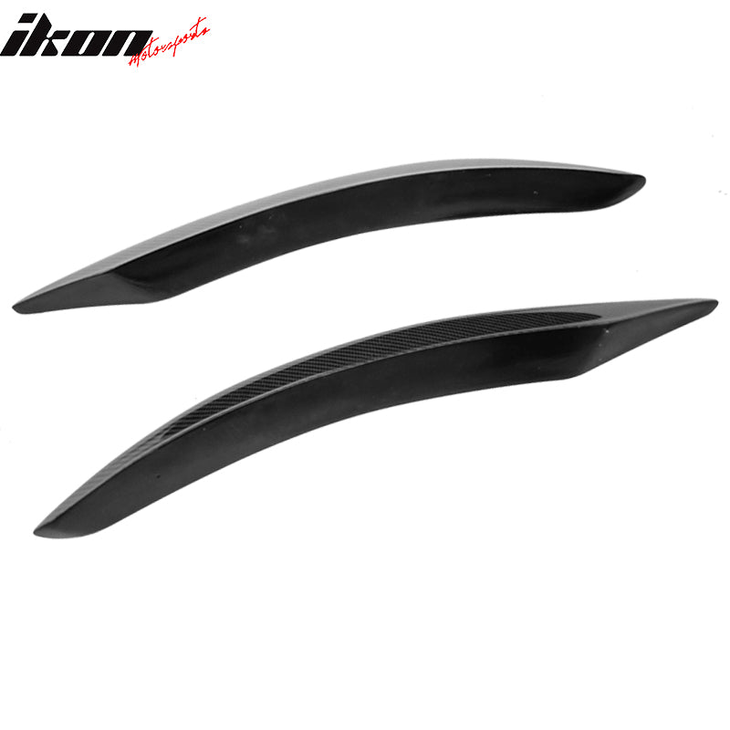 IKON MOTORSPORTS, Front Splitters Compatible With 2013-2016 Mercedes-Benz W117 CLA Class Sedan , Matte Carbon Fiber Piecha Style Front Bumper Lip Chin Spoiler Wing 2PC, 2014 2015