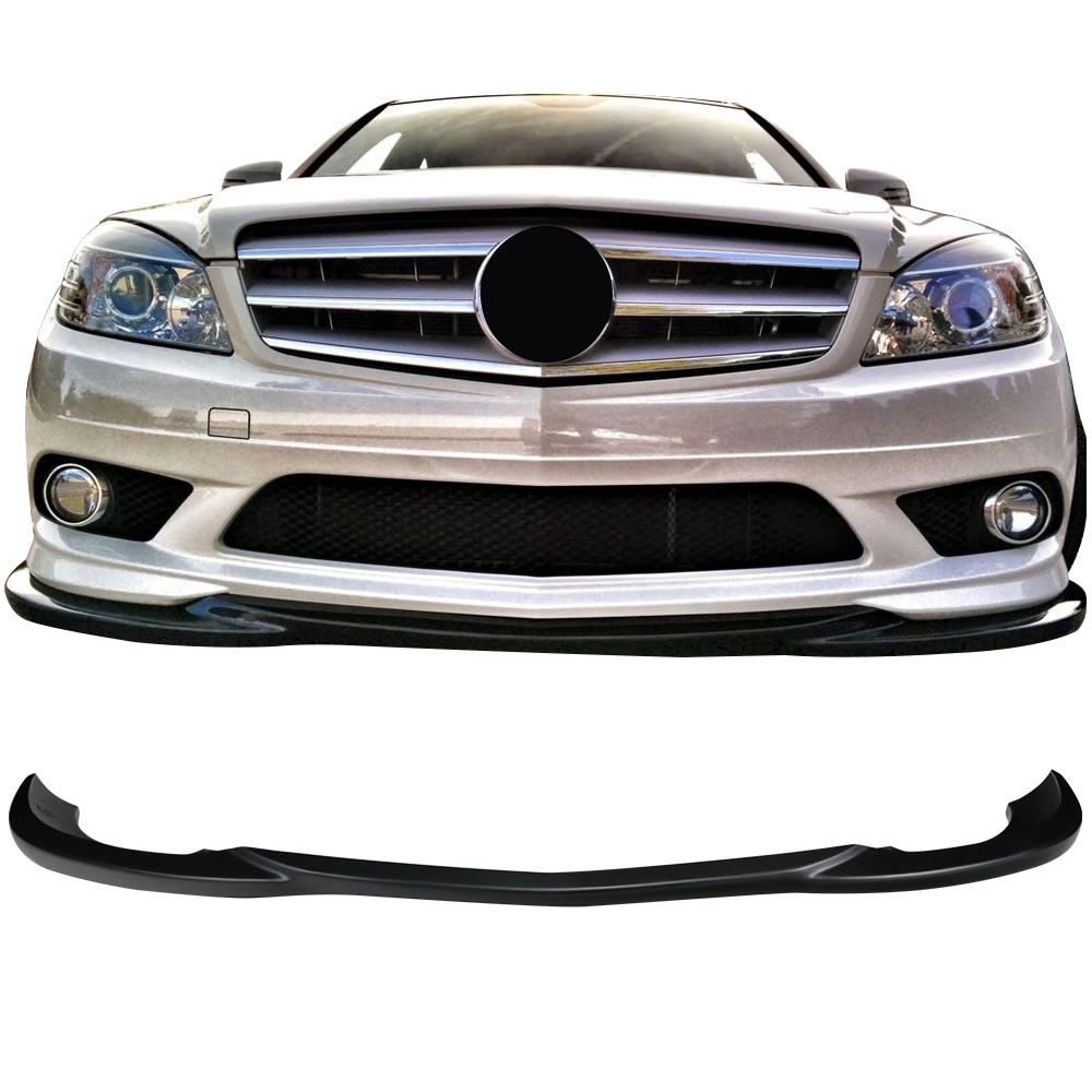 Front Bumper Lip Compatible With 2008-2011 Mercedes Benz W204 C-Class, GH Style ABS Air Dam by IKON MOTORSPORTS