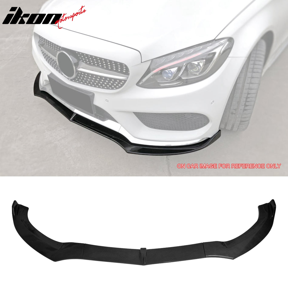 2015-2018 Benz W205 C-Class DP Carbon Fiber Print Front Bumper Lip PP