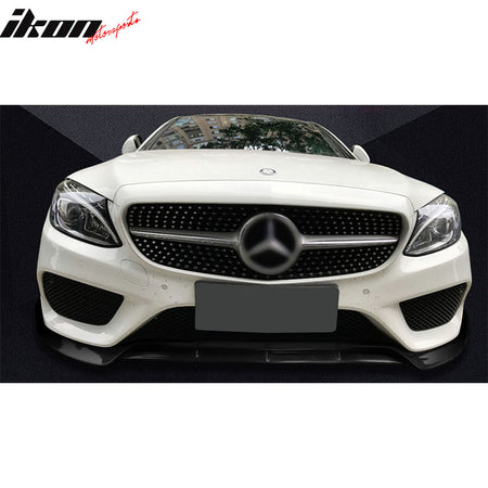 Fits 15-18 Benz W205 C-Class Sport B Style Front Bumper Lip Spoiler Unpainted PP