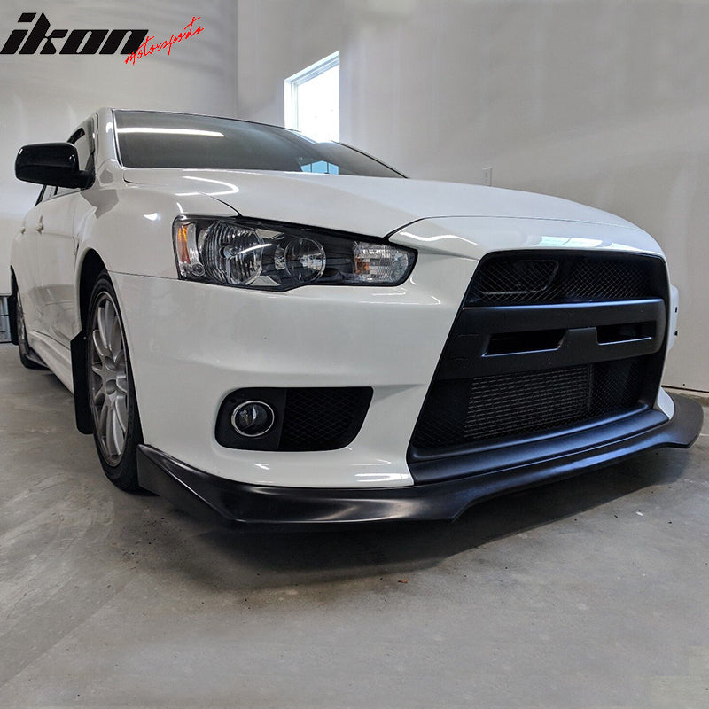 Fits 08-15 Mitsubishi Evolution EVO X 10 R Style Front Bumper Lip Spoiler PU