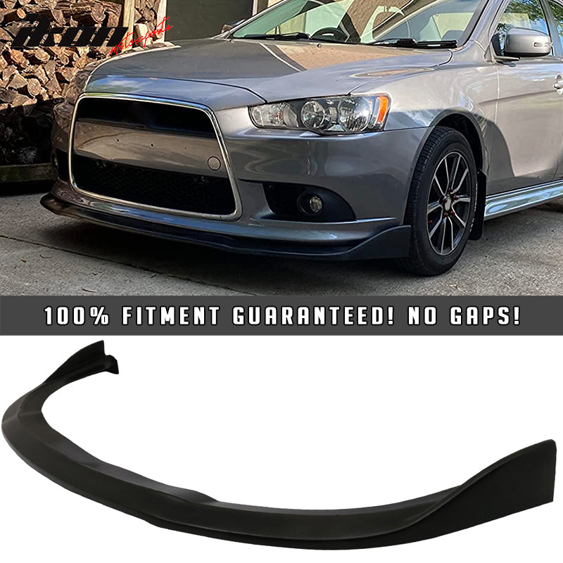 Fit 09-15 Mitsubishi Lancer CS Style Front Bumper Lip Spoiler Guard Unpainted PU