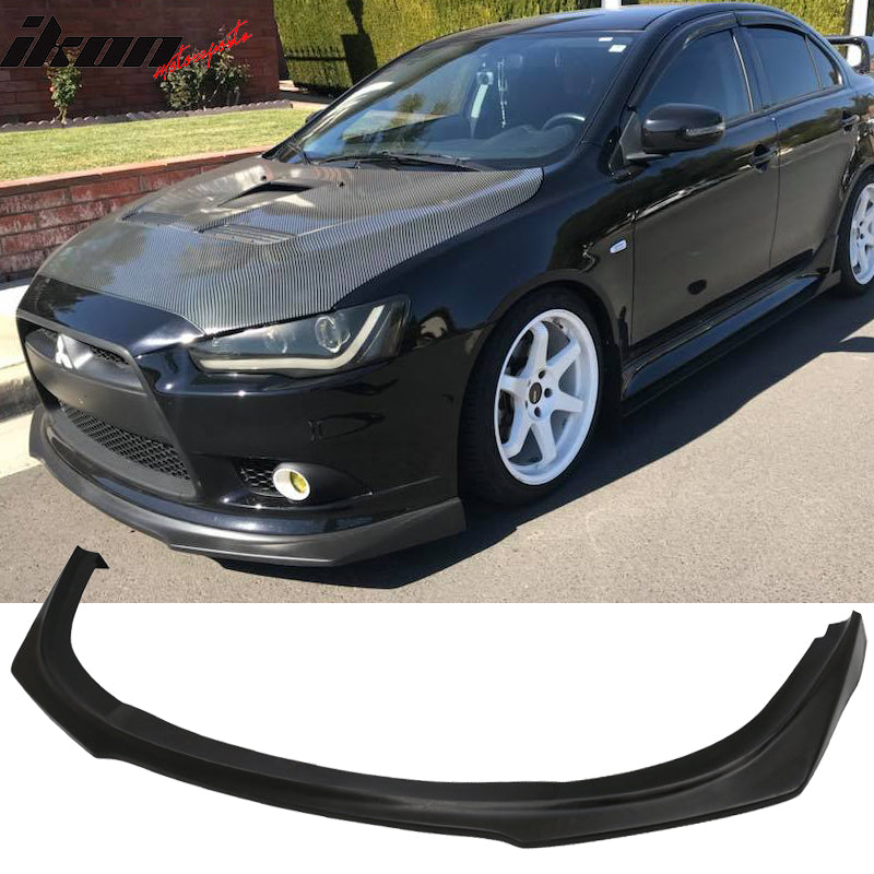 2009-2015 Mitsubishi Lancer RA Unpainted Black Front Bumper Lip PU