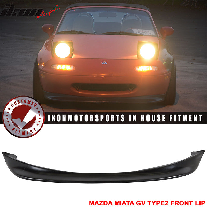 1990-1997 Mazda Miata GV Type2 Unpainted Black Front Bumper Lip PU