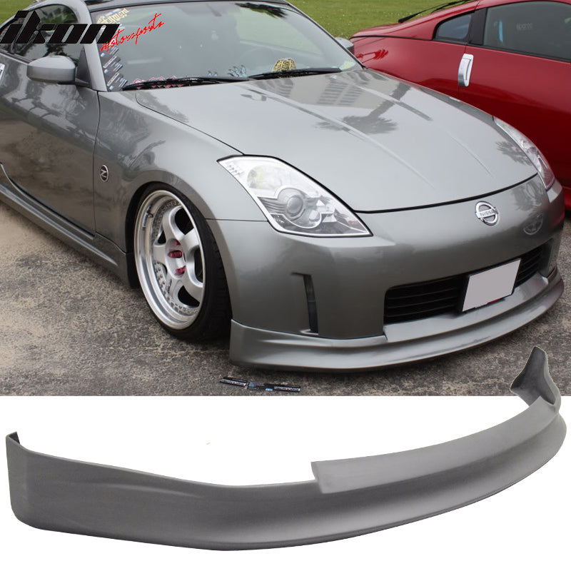 2003-2005 Nissan 350Z V Style Unpainted Black Front Bumper Lip PU