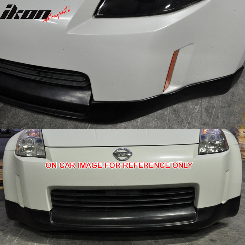 Pre-painted Front Bumper Lip Compatible With 2003-2005 Nissan 350Z, ING-S Style PU Painted Super Black (Color Code # KH3)Front Lip Spoiler Splitter by IKON MOTORSPORTS, 2004