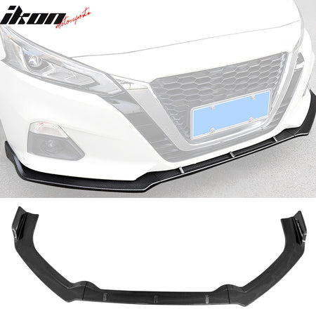 IKON MOTORSPORTS Front Bumper Lip, Compatible with 2019-2022 Nissan Altima, IKON Style PP Polypropylene Air Dam Chin Spoiler Protector Splitter 3PCS