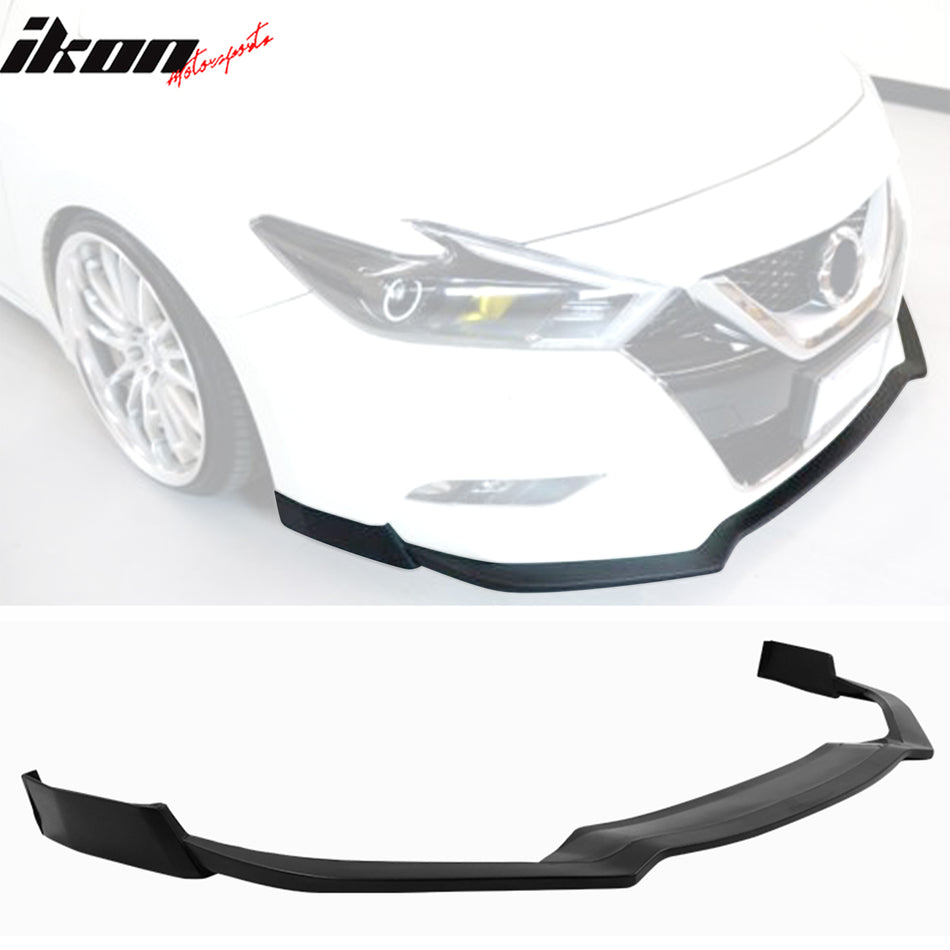 2016-2018 Nissan Maxima Unpainted Black Front Bumper Lip Splitter PU