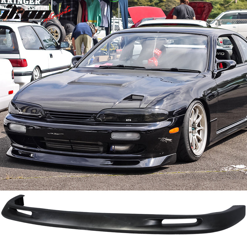 1995-1996 Nissan 240SX GR Style Unpainted Black Front Bumper Lip PU