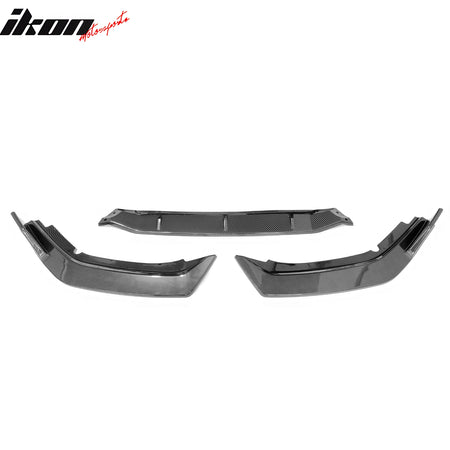 IKON MOTORSPORTS Front Bumper Lip, Compatible with 2020-2023 Nissan Sentra Sedan 4-Door, IKON Style PP Polypropylene Air Dam Chin Spoiler Protector Splitter 3PCS