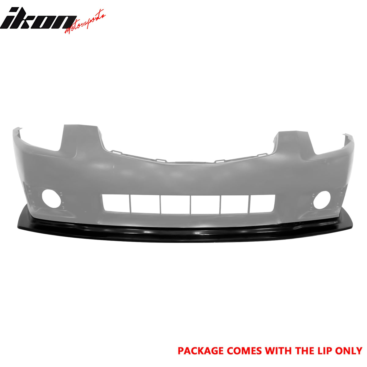 IKON MOTORSPORTS Front Bumper Lip, Compatible with 2007-2008 Nissan Maxima, MDA Style Unpainted Black PU Polyurethane Air Dam Chin Spoiler Protector Splitter