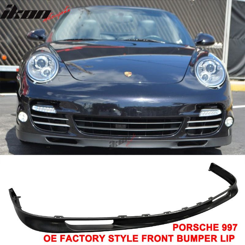 2007-2013 Porsche 997 OEM Style Unpainted Black Front Bumper Lip PU