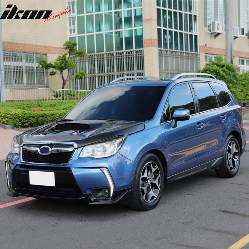 IKON MOTORSPORTS, Front Lip Compatible With 2014-2018 Subaru Forester XT, Factory Style Painted ABS Plastic Air Dam Chin Front Lip Splitter Spoiler, 2015 2016 2017