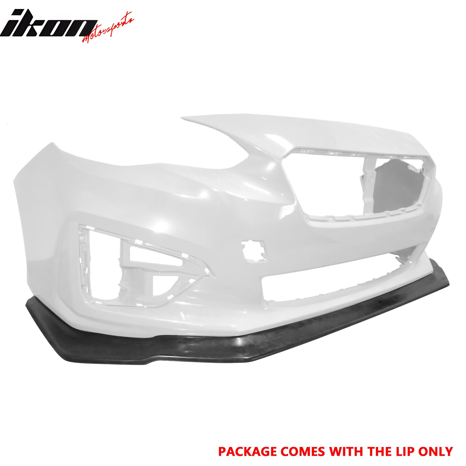 IKON MOTORSPORTS Front Bumper Lip, Compatible with 2017-2019 Subaru Impreza Sedan & Hatchback, IKON Style Unpainted Black PU Polyurethane Air Dam Chin Spoiler Protector Splitter