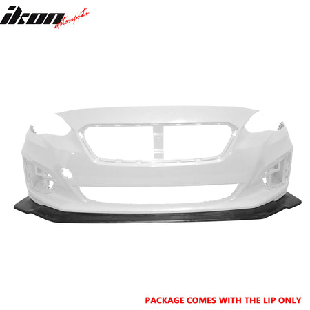 Fits 17-19 Subaru Impreza 4Dr IKON Style Front Bumper Lip Spoiler Unpainted PU