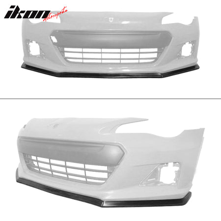 Fits 13-16 Subaru BRZ CS Style Front Bumper Lip Spoiler Kit Unpainted Black PU