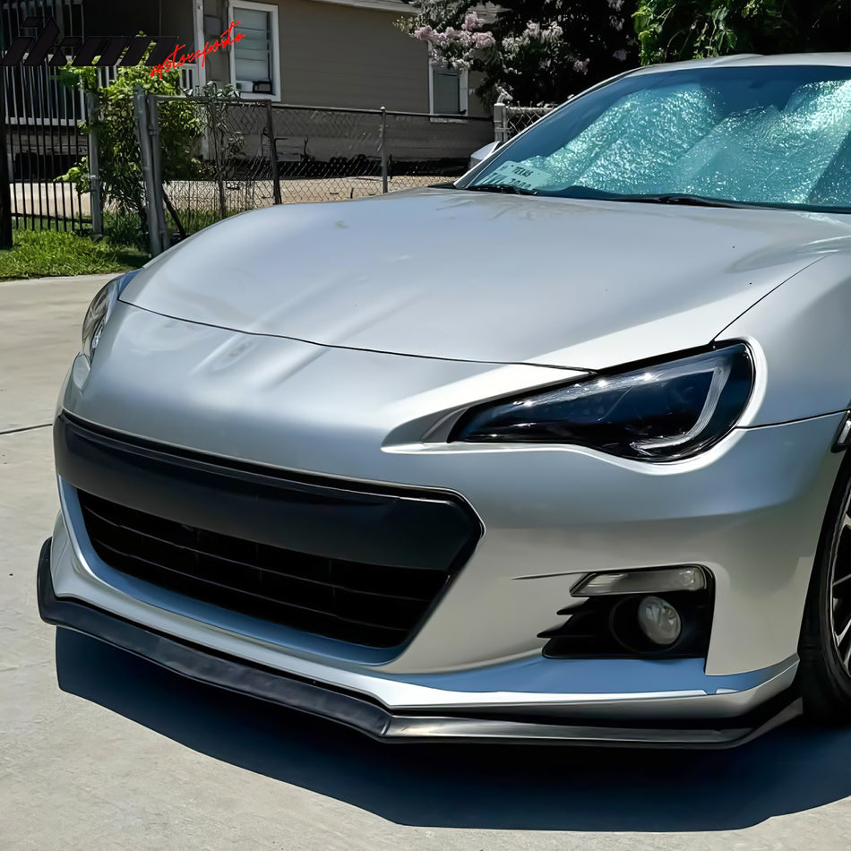 Front Bumper Lip Spoiler Compatible With 2013-2016 Subaru BRZ, CS Style Black PU Front Bumper Lip Spoiler Bodykit Splitter Diffuser Air Dam Chin Diffuser by IKON MOTORSPORTS, 2014 2015