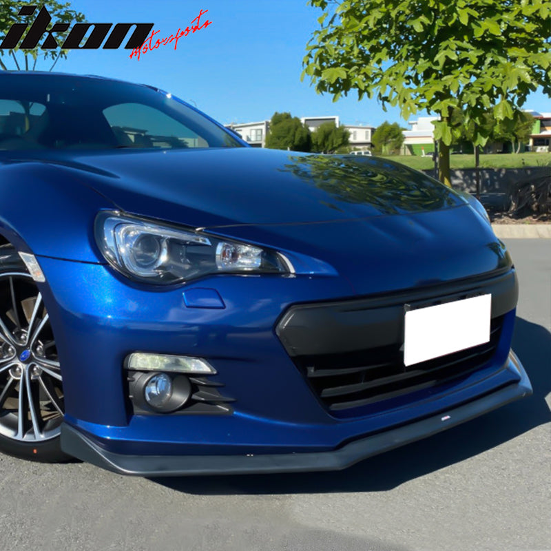 Fits 13-16 Subaru BRZ STI Style Front Bumper Lip Spoiler Unpainted Black PU