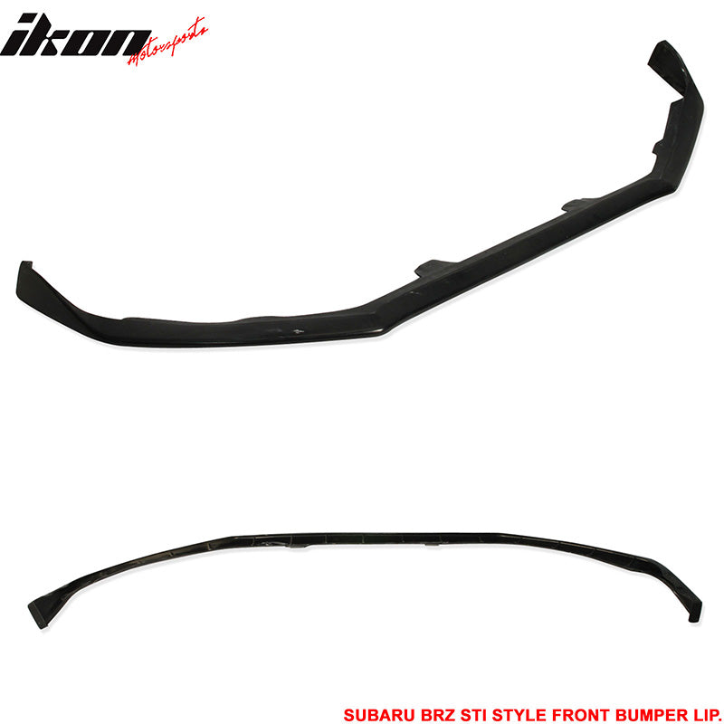 Fits 13-16 Subaru BRZ STI Style Front Bumper Lip Spoiler Unpainted Black PU