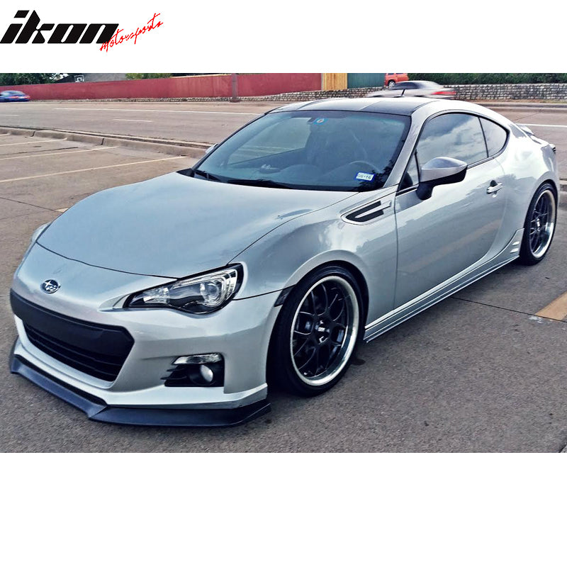 Front Bumper Lip Compatible With 2013-2016 SUBARU BRZ, GT Style PU Black Front Lip Spoiler Splitter by IKON MOTORSPORTS, 2014 2015