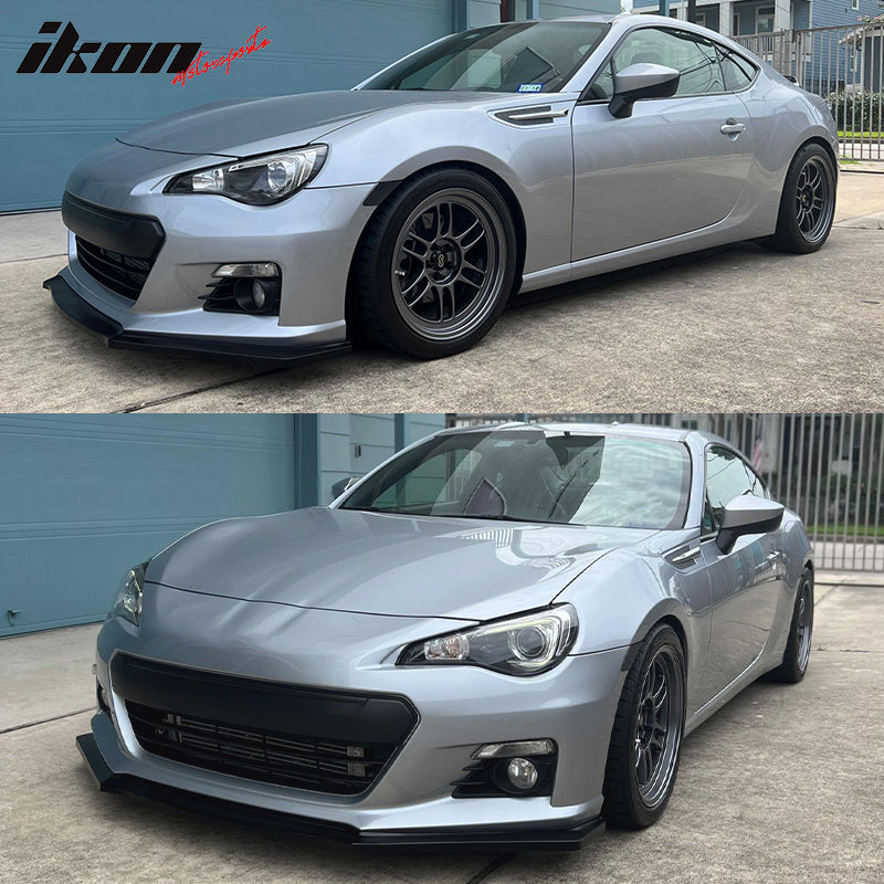 Fits 13-16 Subaru BRZ IKON Style Front Bumper Lip Spoiler Unpainted Black PU