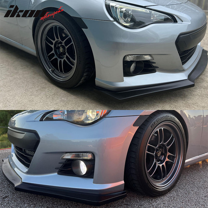 Fits 13-16 Subaru BRZ IKON Style Front Bumper Lip Spoiler Unpainted Black PU