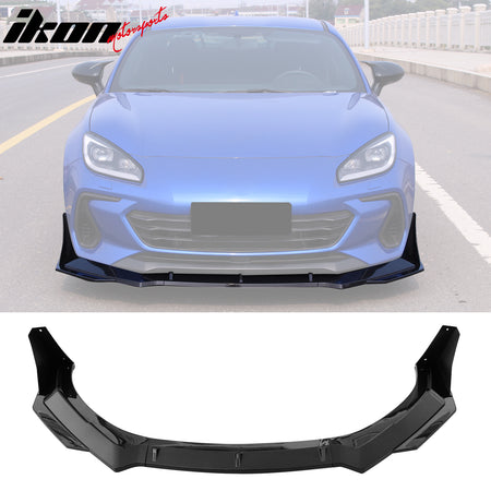 IKON MOTORSPORTS Front Bumper Lip, Compatible with 2022-2024 Subaru BRZ ZD8, JDM Style PP Polypropylene Air Dam Chin Spoiler Protector Splitter 5PCS