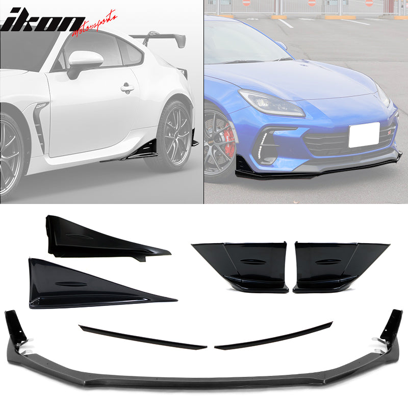 2022-2024 Subaru BRZ STI Style Black ABS Front Lip Cover Rear Apron