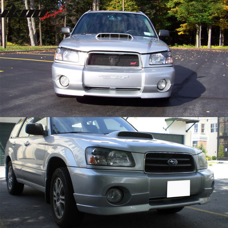 Front Bumper Lip Compatible With 2003-2005 Subaru Forester SG5, DS Style PU Black Front Lip Spoiler Splitter by IKON MOTORSPORTS