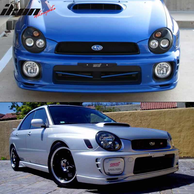 Front Bumper Lip Compatible With 2002-2003 Subaru Impreza WRX 4 Door Sedan Model Only, PD Style Black PU Spoiler by IKON MOTORSPORTS