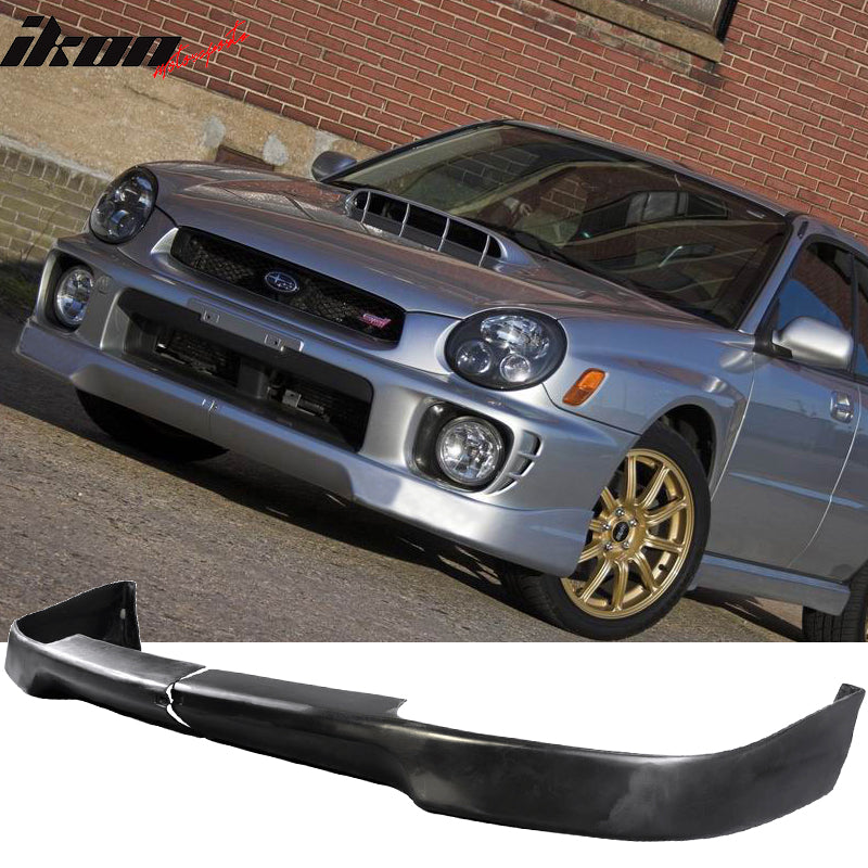 2002-2003 Subaru Impreza V3 Style Unpainted Black Front Bumper Lip PU