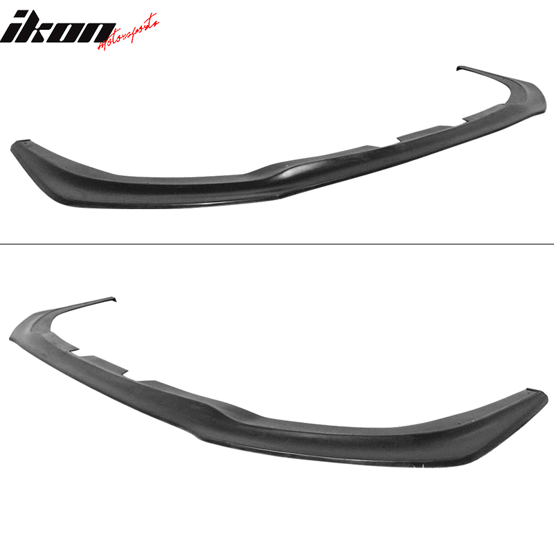 IKON MOTORSPORTS Front Bumper Lip, Compatible With 2011-2014 Subaru WRX STI, IKON V6 Style Unpainted Black PU Front Lip Finisher Under Chin Spoiler